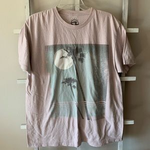 Ocean Current palm tree faded pink men’s shirt L